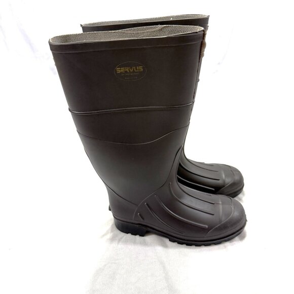 Servus Knee High Rubber Boots Men's Size 7 Black Waterproof - Picture 1 of 12